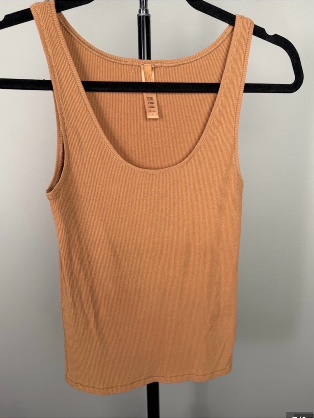 SKIMS Ribbed Tank Top in Caramel Tan